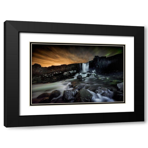 Iceland Black Modern Wood Framed Art Print with Double Matting by Coenders, Chris