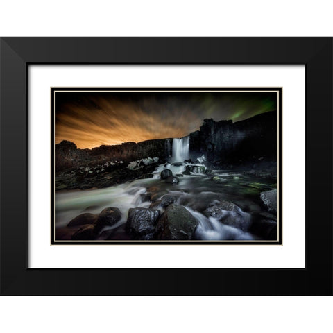 Iceland Black Modern Wood Framed Art Print with Double Matting by Coenders, Chris