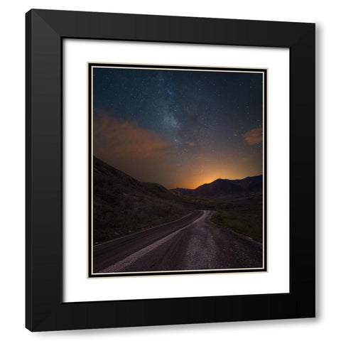 Dirt Road Black Modern Wood Framed Art Print with Double Matting by BS., Dani