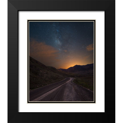 Dirt Road Black Modern Wood Framed Art Print with Double Matting by BS., Dani