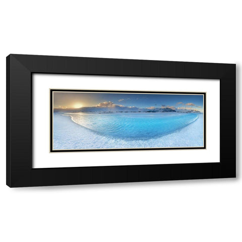 Blue Black Modern Wood Framed Art Print with Double Matting by Jochen, Burger