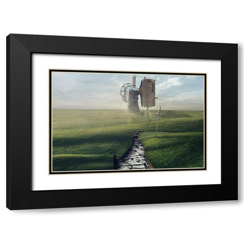 Cultivate The Ground Black Modern Wood Framed Art Print with Double Matting by Almawash, Sulaiman