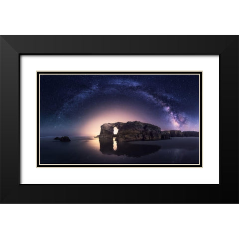Arcos Naturales Black Modern Wood Framed Art Print with Double Matting by F. Turienzo, Carlos