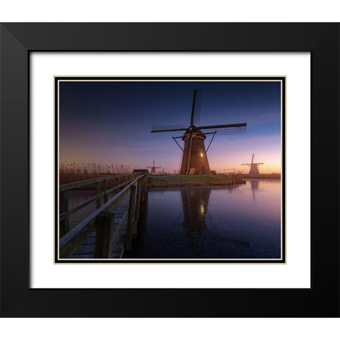 Kinderdijk 2 Black Modern Wood Framed Art Print with Double Matting by Pablo De, Juan