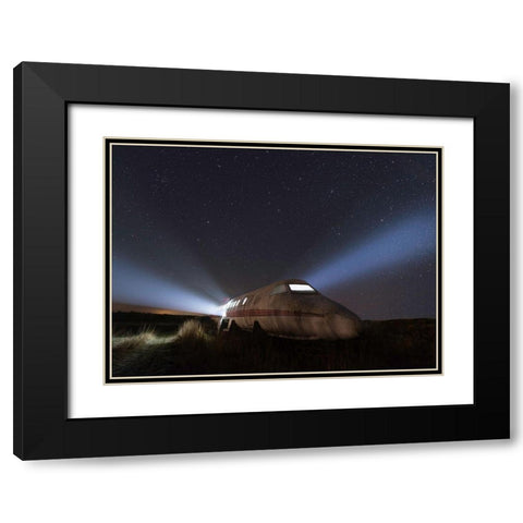 Plane Wreck Black Modern Wood Framed Art Print with Double Matting by Lindsten, Christian