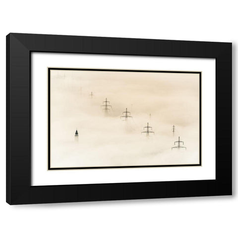Untitled Black Modern Wood Framed Art Print with Double Matting by Kos, Rafael