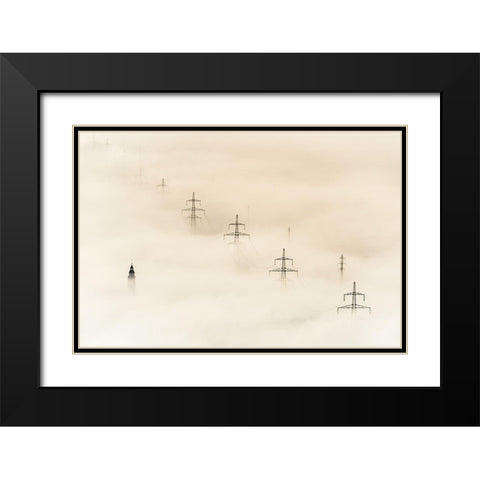 Untitled Black Modern Wood Framed Art Print with Double Matting by Kos, Rafael