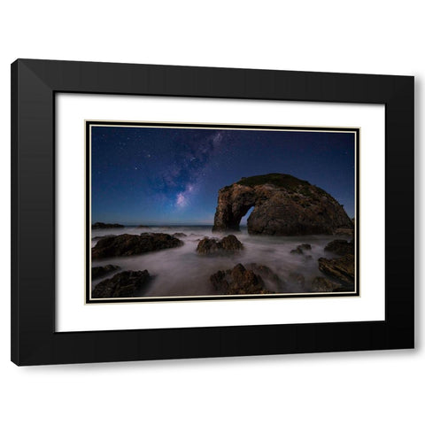 Horsehead Rock Black Modern Wood Framed Art Print with Double Matting by Zhu, Jingshu