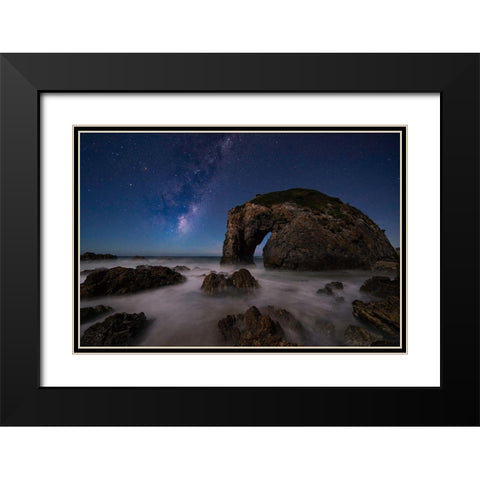 Horsehead Rock Black Modern Wood Framed Art Print with Double Matting by Zhu, Jingshu