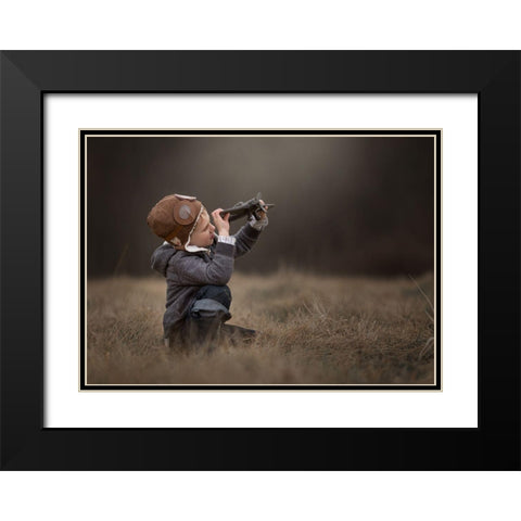 Future Aviator Black Modern Wood Framed Art Print with Double Matting by Whitehead, Annie