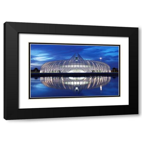 Polytechnic University Of Florida At Night Black Modern Wood Framed Art Print with Double Matting by Fleckenstein, Martin