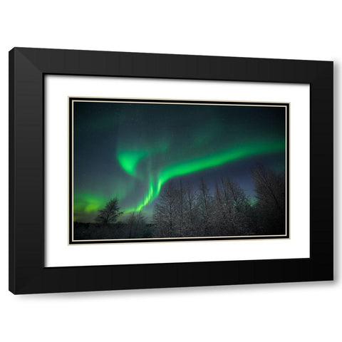 Aurora Split Black Modern Wood Framed Art Print with Double Matting by Leske, Mike