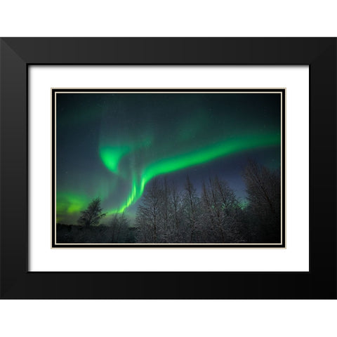 Aurora Split Black Modern Wood Framed Art Print with Double Matting by Leske, Mike