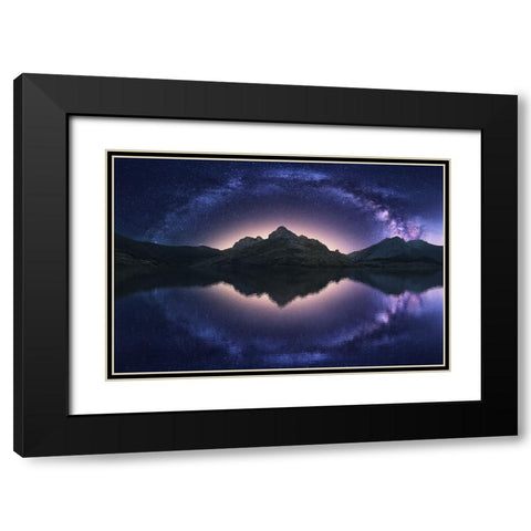 Celestial Illusion Black Modern Wood Framed Art Print with Double Matting by F. Turienzo, Carlos
