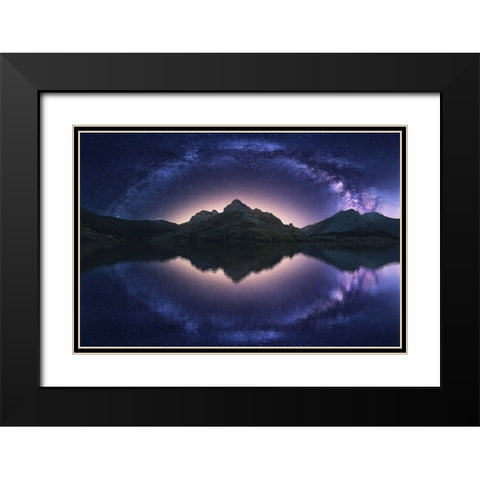 Celestial Illusion Black Modern Wood Framed Art Print with Double Matting by F. Turienzo, Carlos