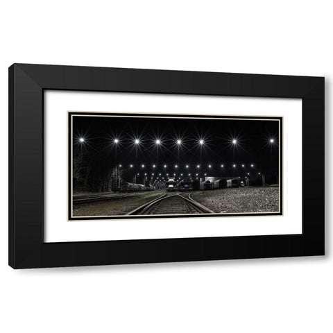 Train Stars Black Modern Wood Framed Art Print with Double Matting by Londal, Leif