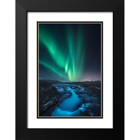 Green Vs Blue Black Modern Wood Framed Art Print with Double Matting by F. Turienzo, Carlos