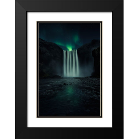 Green Night Black Modern Wood Framed Art Print with Double Matting by Ruiz Dueso, Jorge
