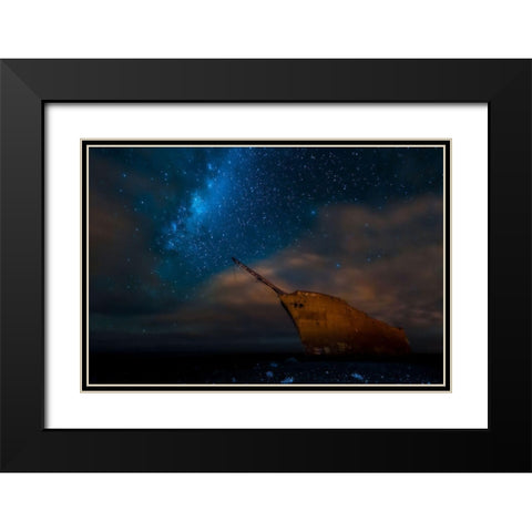 Proa A La Via Lactea. Black Modern Wood Framed Art Print with Double Matting by Arman, Adolfo