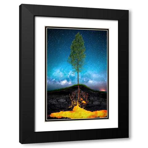 Emerging Spring Black Modern Wood Framed Art Print with Double Matting by Bernardino Coelho, Antonio