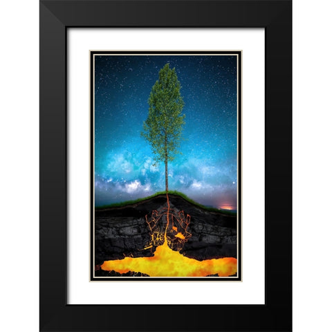 Emerging Spring Black Modern Wood Framed Art Print with Double Matting by Bernardino Coelho, Antonio