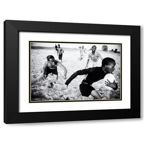 Break Black Modern Wood Framed Art Print with Double Matting by Rebro, Marcel
