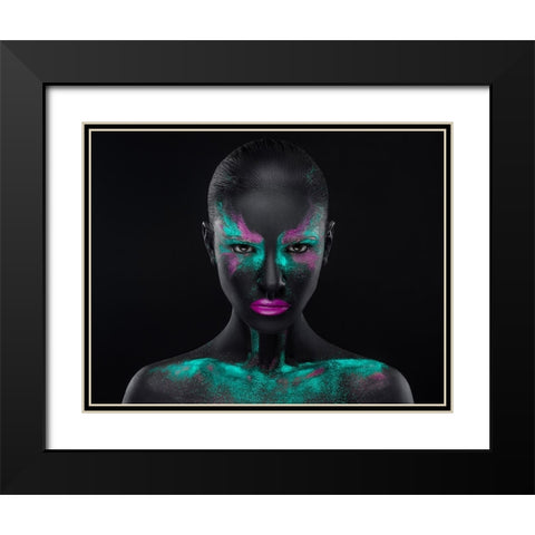 Space Black Modern Wood Framed Art Print with Double Matting by Malikov, Alex