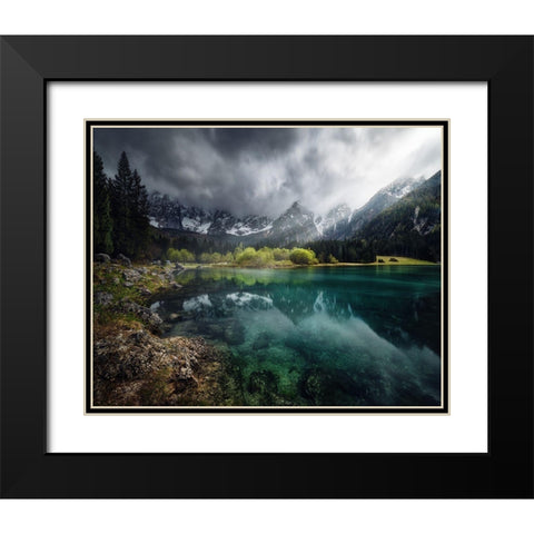 Azul Turquesa. Black Modern Wood Framed Art Print with Double Matting by Pablo De, Juan