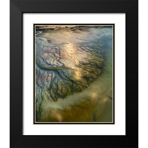 The Earth Veins Black Modern Wood Framed Art Print with Double Matting by Alnomas, Faisal