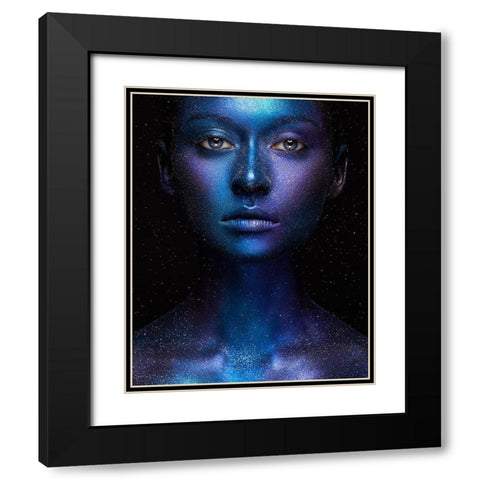 Galaxy Black Modern Wood Framed Art Print with Double Matting by Malikov, Alex