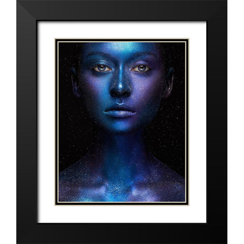 Galaxy Black Modern Wood Framed Art Print with Double Matting by Malikov, Alex