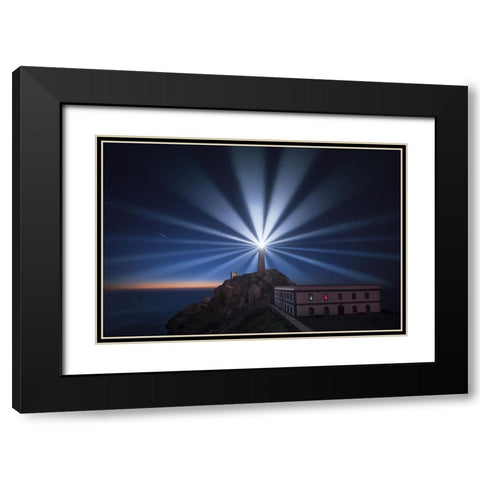 Light The Night Black Modern Wood Framed Art Print with Double Matting by F. Turienzo, Carlos