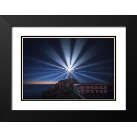 Light The Night Black Modern Wood Framed Art Print with Double Matting by F. Turienzo, Carlos