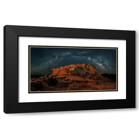 Milky Way Over The Sunset Arch Black Modern Wood Framed Art Print with Double Matting by Zhu, Hua