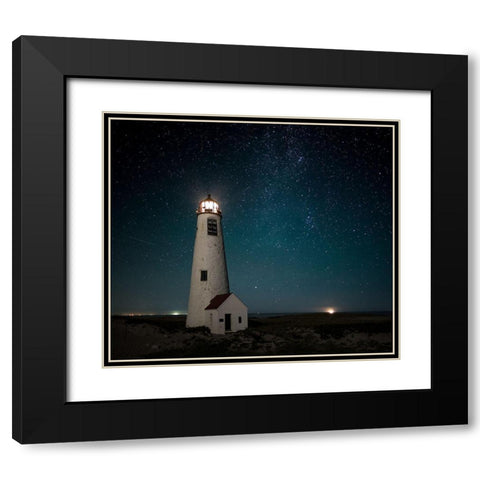 Great Point Light-Midnight Black Modern Wood Framed Art Print with Double Matting by Pilla, Scott