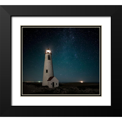 Great Point Light-Midnight Black Modern Wood Framed Art Print with Double Matting by Pilla, Scott