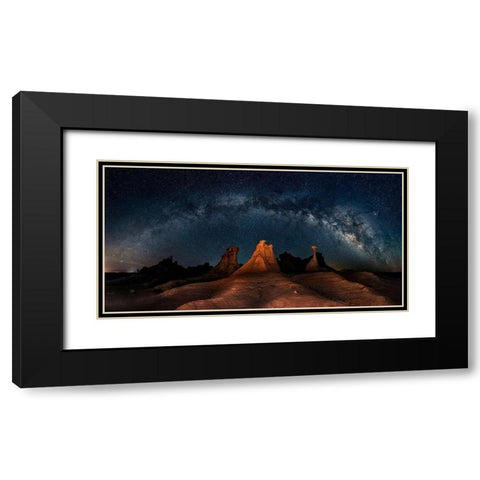 Three Wise Men Black Modern Wood Framed Art Print with Double Matting by Zhu, Hua