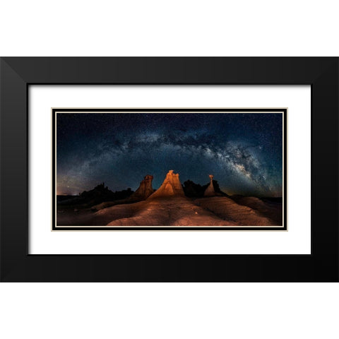 Three Wise Men Black Modern Wood Framed Art Print with Double Matting by Zhu, Hua