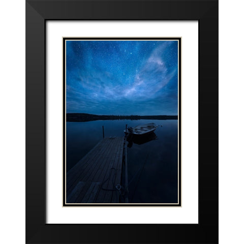 Night Black Modern Wood Framed Art Print with Double Matting by Lindsten, Christian