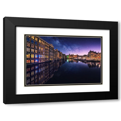 Galactic Damrak Black Modern Wood Framed Art Print with Double Matting by F. Turienzo, Carlos