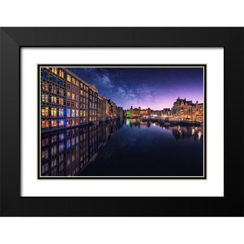 Galactic Damrak Black Modern Wood Framed Art Print with Double Matting by F. Turienzo, Carlos