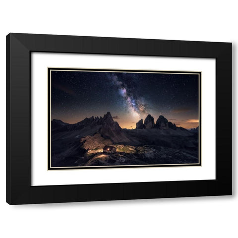 Rising Over Tre Cime Black Modern Wood Framed Art Print with Double Matting by F. Turienzo, Carlos
