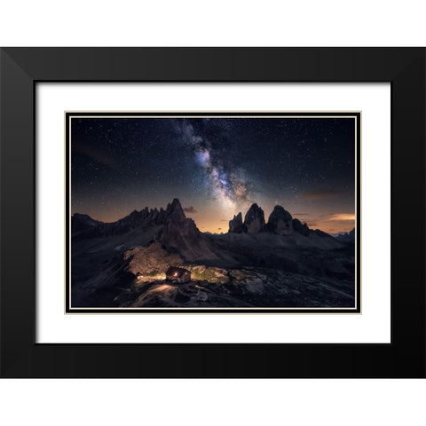 Rising Over Tre Cime Black Modern Wood Framed Art Print with Double Matting by F. Turienzo, Carlos