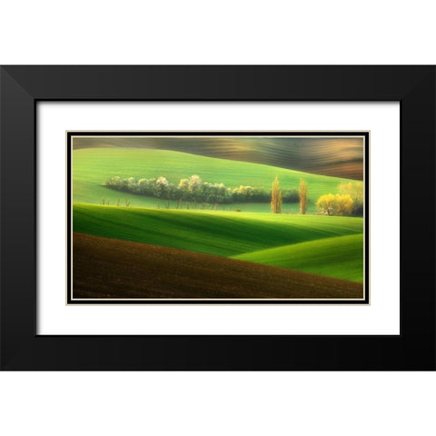 Sisters... Black Modern Wood Framed Art Print with Double Matting by Browko, Krzysztof