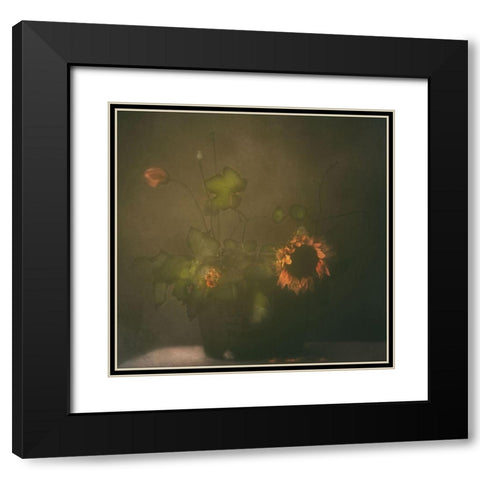 Tears Of Sunflower Black Modern Wood Framed Art Print with Double Matting by Devos, Delphine