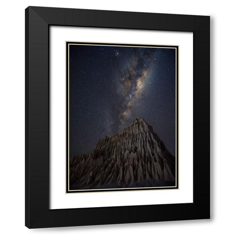 Pyramid In Mungo Black Modern Wood Framed Art Print with Double Matting by Zhu, Jingshu