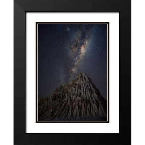 Pyramid In Mungo Black Modern Wood Framed Art Print with Double Matting by Zhu, Jingshu