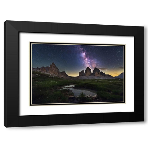 Tre Cime Di Lavaredo Black Modern Wood Framed Art Print with Double Matting by Krivec, Ales