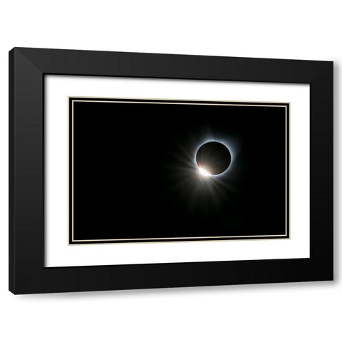 Solar Ring Black Modern Wood Framed Art Print with Double Matting by Zhu, Hua