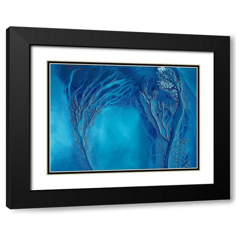 Touching Black Modern Wood Framed Art Print with Double Matting by Xu, Mei